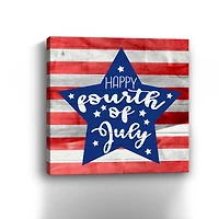 Happy Fourth Star Canvas Art Print