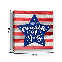 Happy Fourth Star Canvas Art Print
