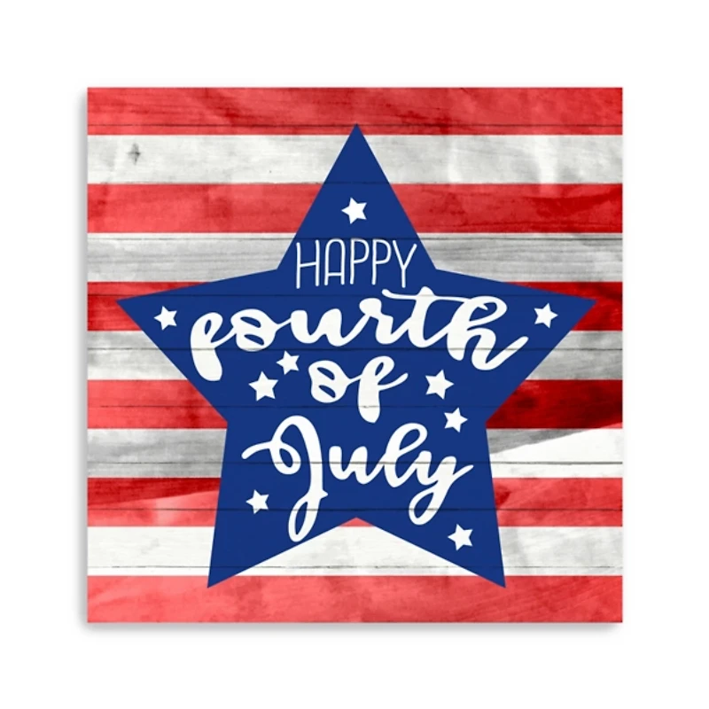 Happy Fourth Star Canvas Art Print