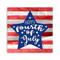 Happy Fourth Star Canvas Art Print