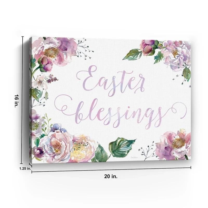 Easter Blessings Floral Canvas Art Print