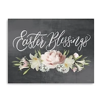Easter Blessings Floral Chalk Canvas Art Print