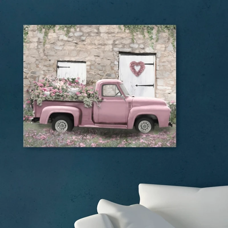 Hideaway Pink Truck Canvas Art Print