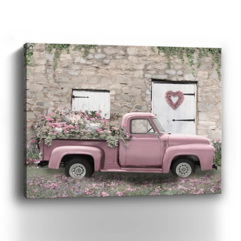 Hideaway Pink Truck Canvas Art Print
