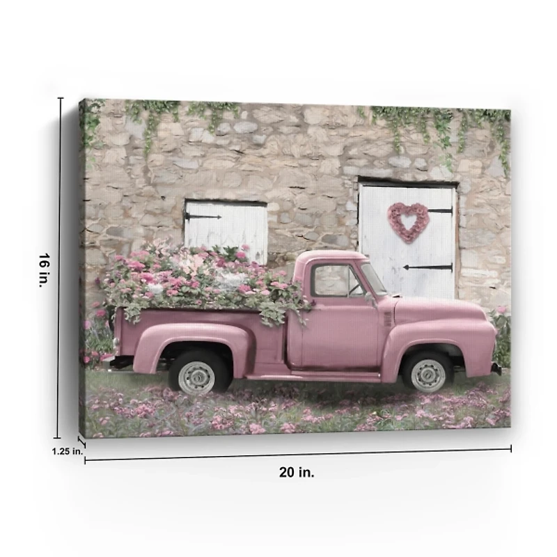 Hideaway Pink Truck Canvas Art Print