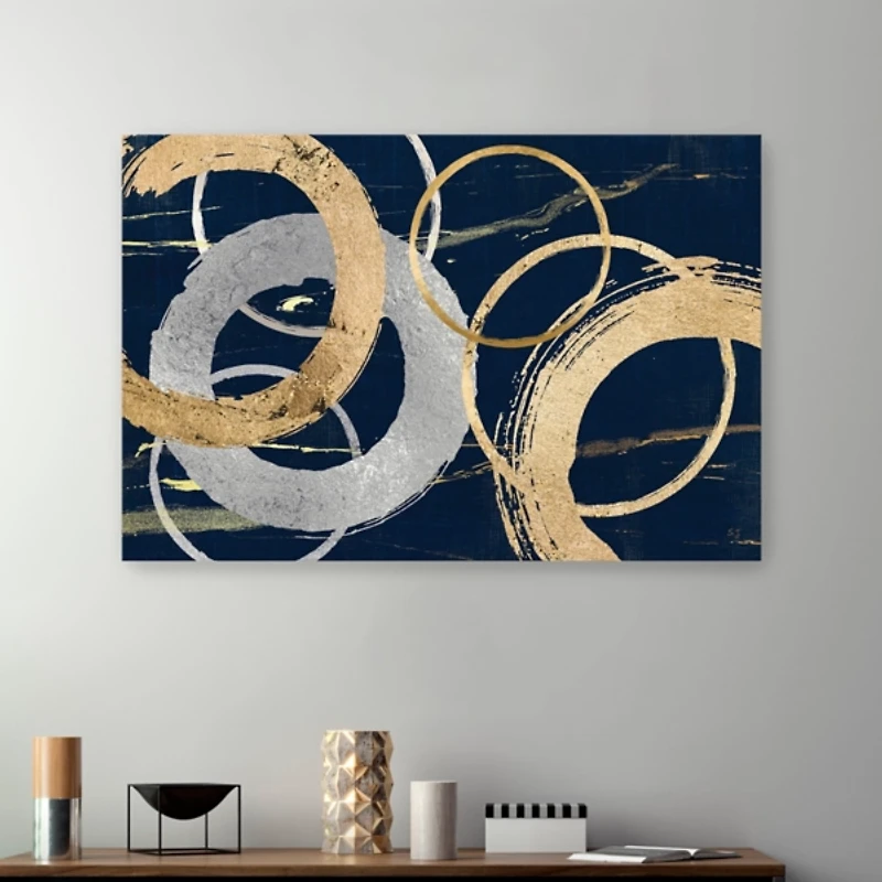 Gold and Silver Rings Canvas Art Print, 48x32 in.