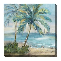 Coastal Palm Outdoor Canvas Art Print, 24x24 in.