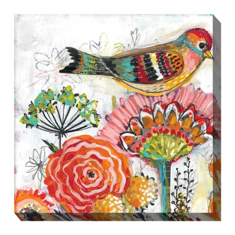 Mrs. Tweeter Outdoor Canvas Art Print, 24x24 in.