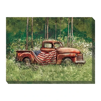 Vintage Truck Outdoor Canvas Art Print, 40x30 in.