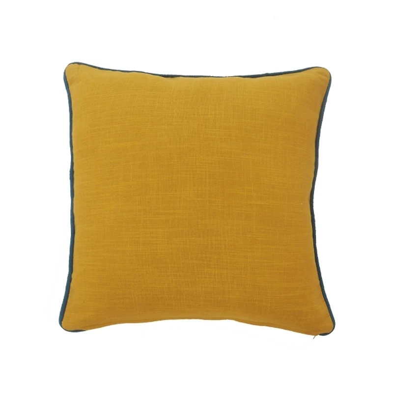 Yellow Bird of Paradise Cotton Pillow