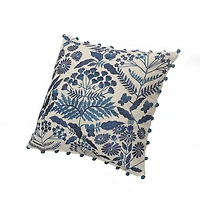 Navy and White Chinoiserie Floral Pillow