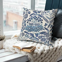Navy and White Chinoiserie Floral Pillow