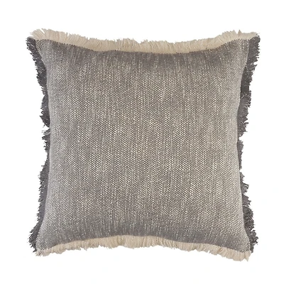 Two-Tone Gray Woven Accent Pillow