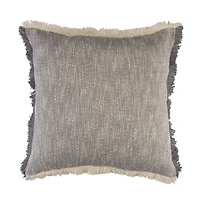 Two-Tone Gray Woven Accent Pillow