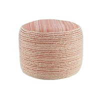 Coral Tropical Textured Distressed Pouf