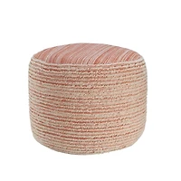Coral Tropical Textured Distressed Pouf