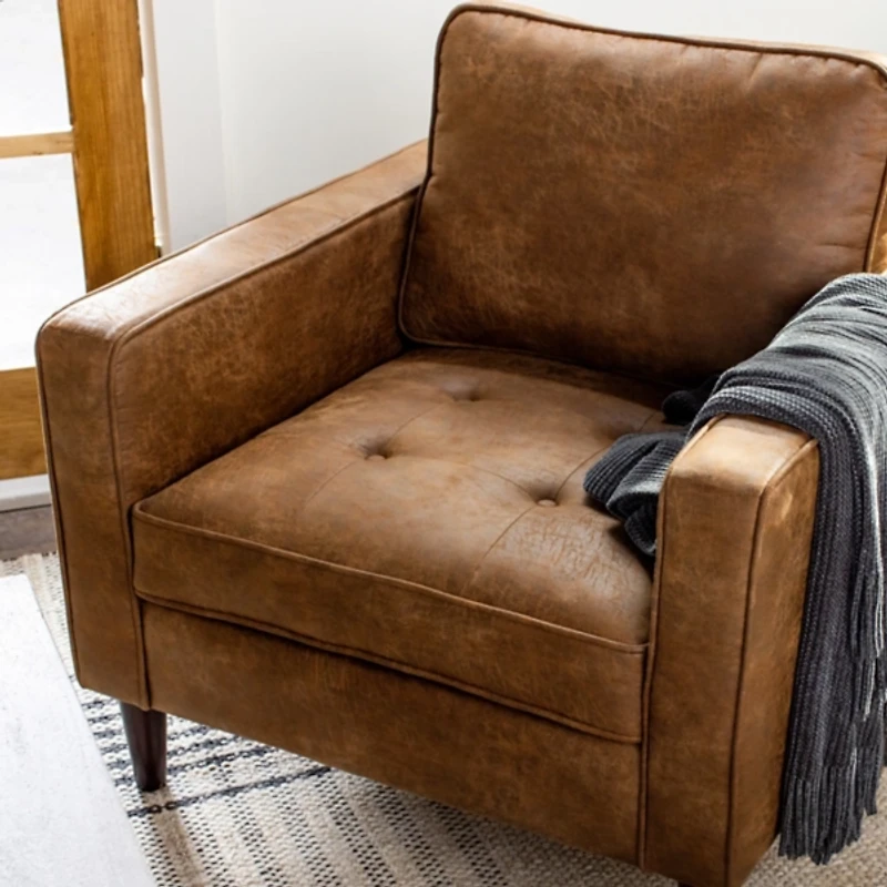 Brown Wyatt Faux Leather Armchair