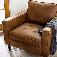 Brown Wyatt Faux Leather Armchair