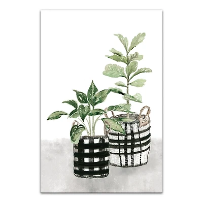 Watercolor Plaid Vase Canvas Art Print, 20x30 in.