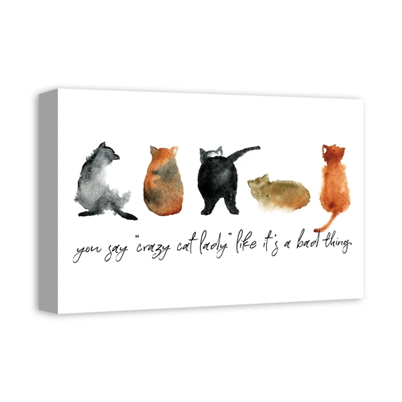 Cat Lady Canvas Art Print, 18x12 in.