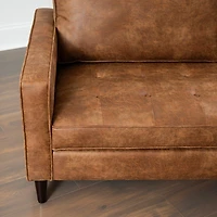 Brown Wyatt Faux Leather Sofa