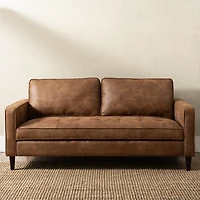 Brown Wyatt Faux Leather Sofa