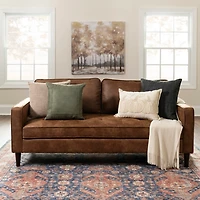 Brown Wyatt Faux Leather Sofa