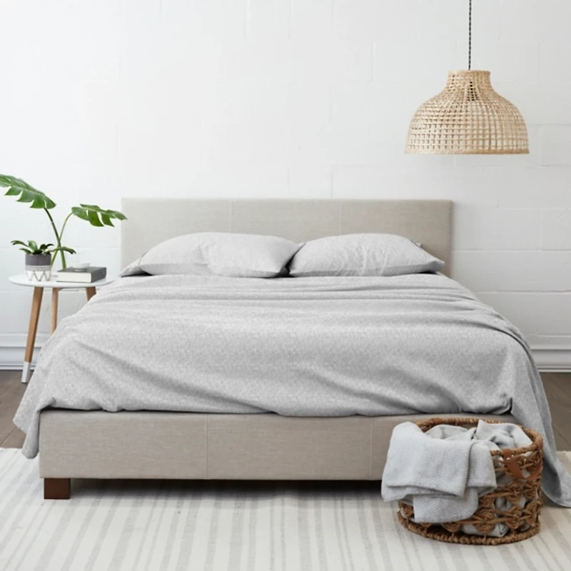 Light Gray Chambray 4-pc. Full Bed Sheet Set