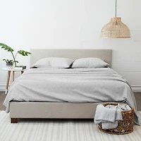 Light Gray Chambray 4-pc. Full Bed Sheet Set