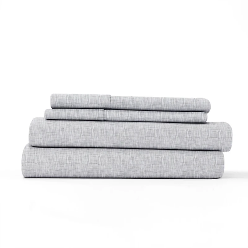 Light Gray Chambray 4-pc. Full Bed Sheet Set