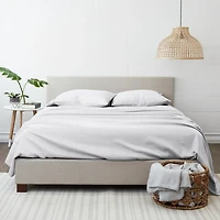 White Chambray 4-pc. Queen Bed Sheet Set