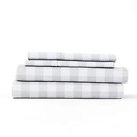 Gray Country Plaid 4-pc. California King Sheet Set