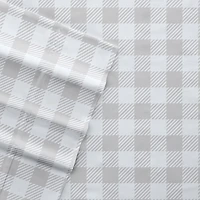 Light Gray Country Plaid 4-Pc. Full Bed Sheet Set