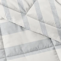 Blue Faded Stripe 3-pc. Queen Comforter Set