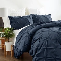 Navy Soft Pinched 3-pc. Twin Duvet Cover Set
