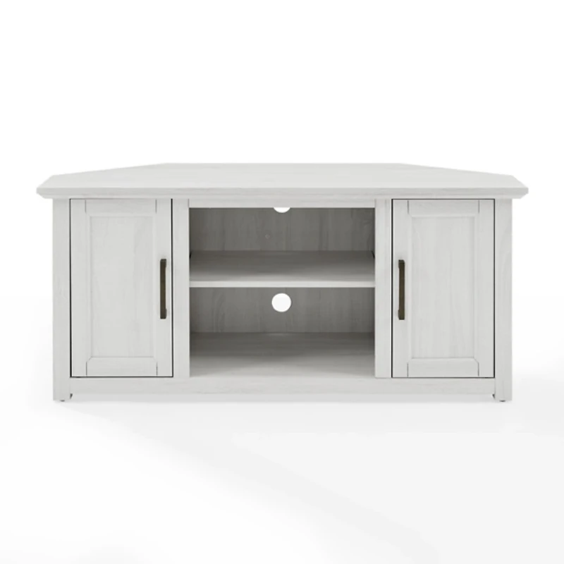Rustic White Katy-Corner TV Stand