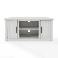 Rustic White Katy-Corner TV Stand