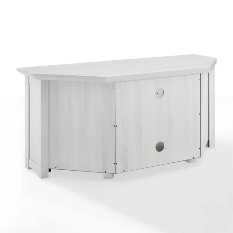Rustic White Katy-Corner TV Stand