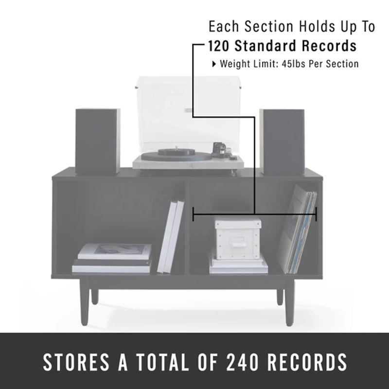 Black Modern Wood Console Table, 40 in.