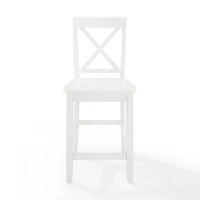 White X-Back Farmhouse Counter Stools, Set of 2