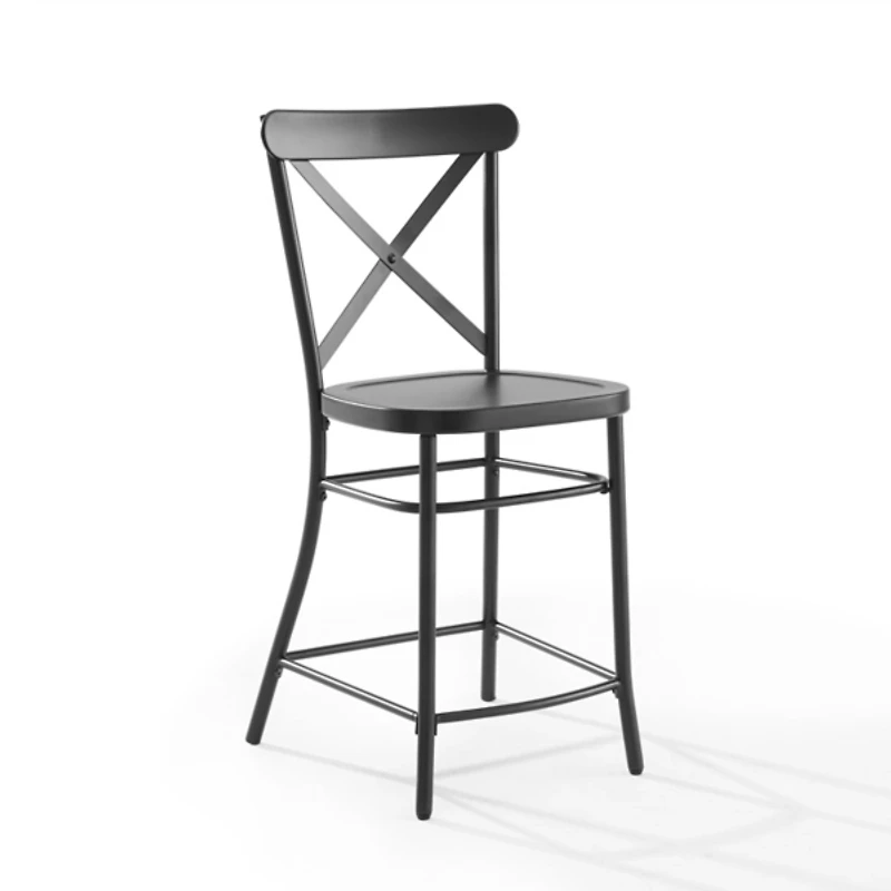 Black Caroline X-Back Counter Stools, Set of 2