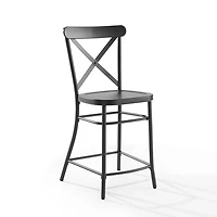 Black Caroline X-Back Counter Stools, Set of 2