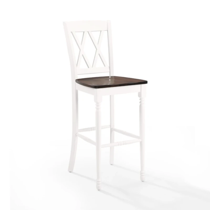 Shelly Classic White Bar Stools, Set of 2