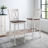 Shelly Classic White Bar Stools, Set of 2