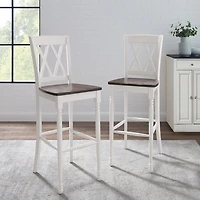 Shelly Classic White Bar Stools, Set of 2