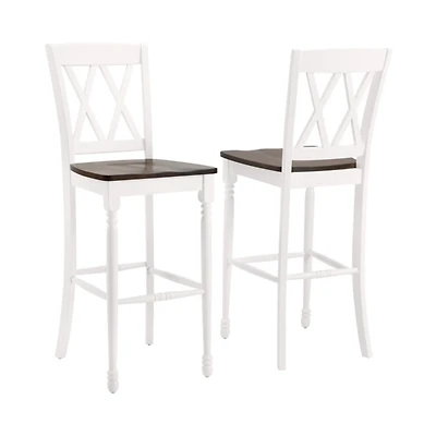Shelly Classic White Bar Stools, Set of 2