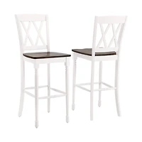 Shelly Classic White Bar Stools, Set of 2