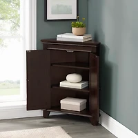 Nikki Dark Brown Wooden Corner Cabinet