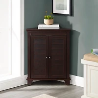 Nikki Dark Brown Wooden Corner Cabinet