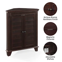 Nikki Dark Brown Wooden Corner Cabinet